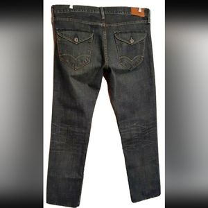 Womens 11M (38x32.5) Levis Taper Fit 2-Horse ~Dark Wash~ Denim Jeans •EUC•